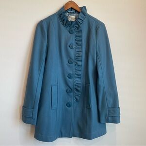 Tulle blue wool blend coat. Size: Large